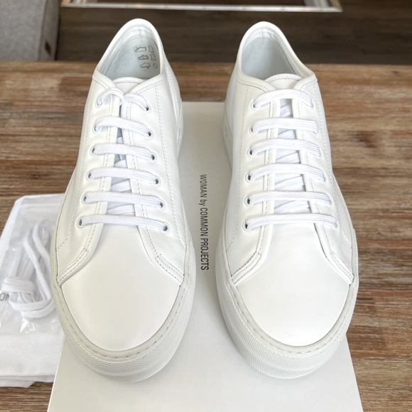 Common Projects Women’s Tournament Low Sneaker, White, 39 - Picture 2 of 13